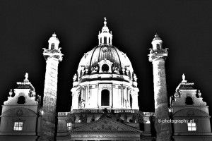 The Karlskirche in Vienna. HDR Shot out of tree pictures with +- 2EV. 